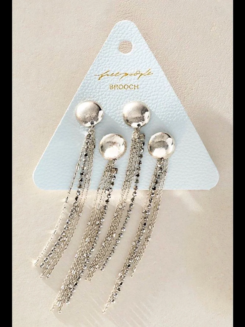 Free People Brandy Fringe Pin Set Silver NWT
